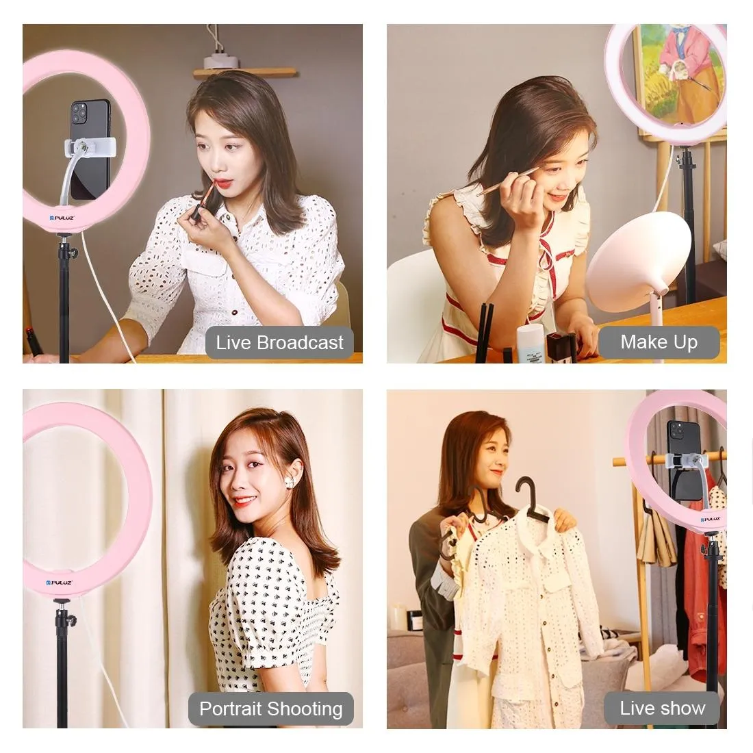 26cm Dimmable Led Ring Light with Tripod and Phone Clamp
