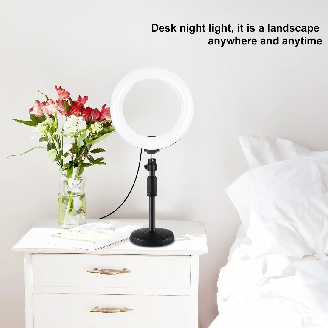 7.9 Led Ring Light with Usb 3 Modes Dual Colour Phone Clamp