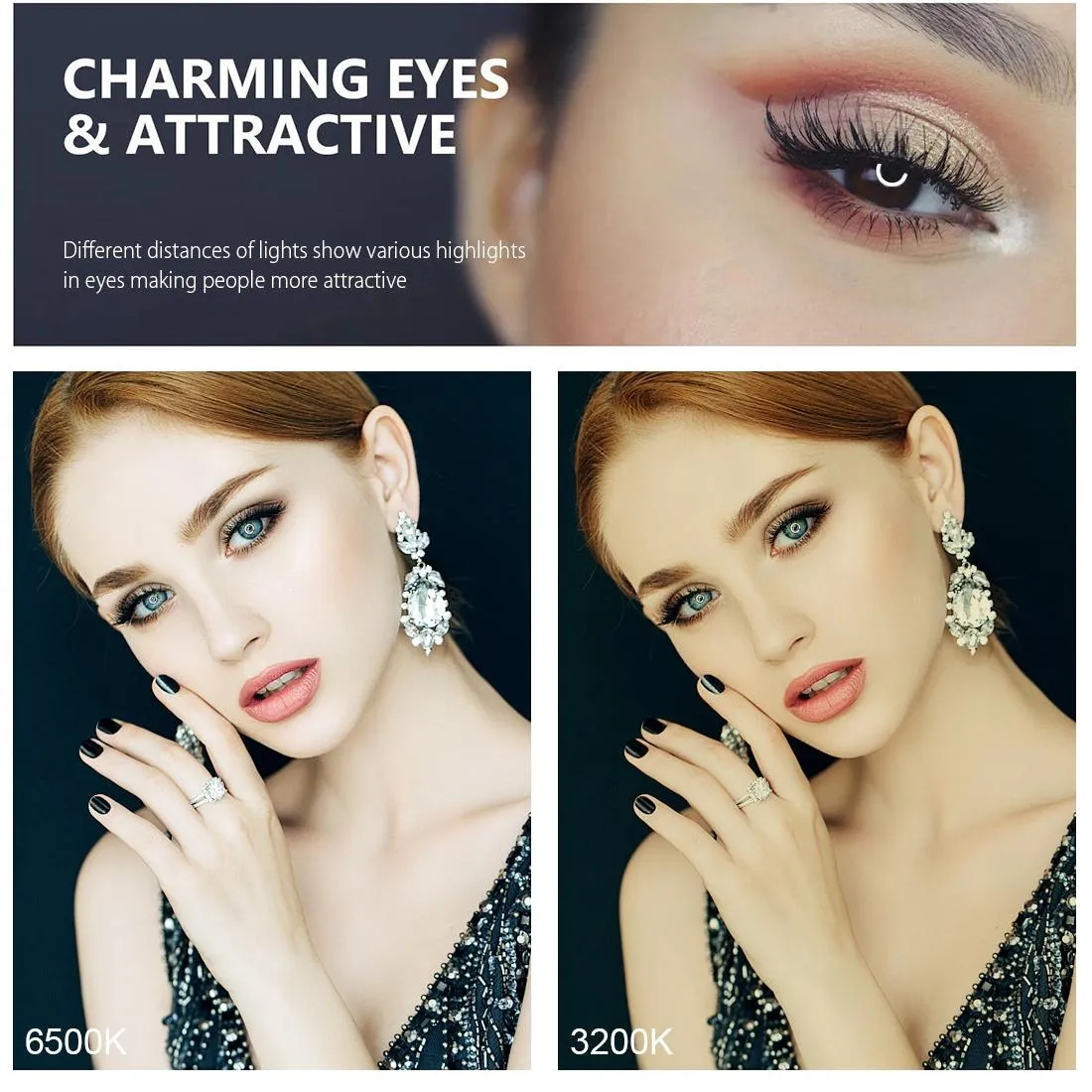 7.9 Led Ring Light with Usb 3 Modes Dual Colour Phone Clamp