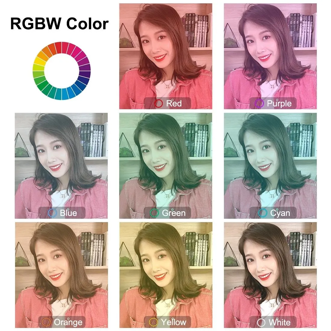7.9 Rgbw Led Ring Light with Dual Colour Temperature and Phone Clamp