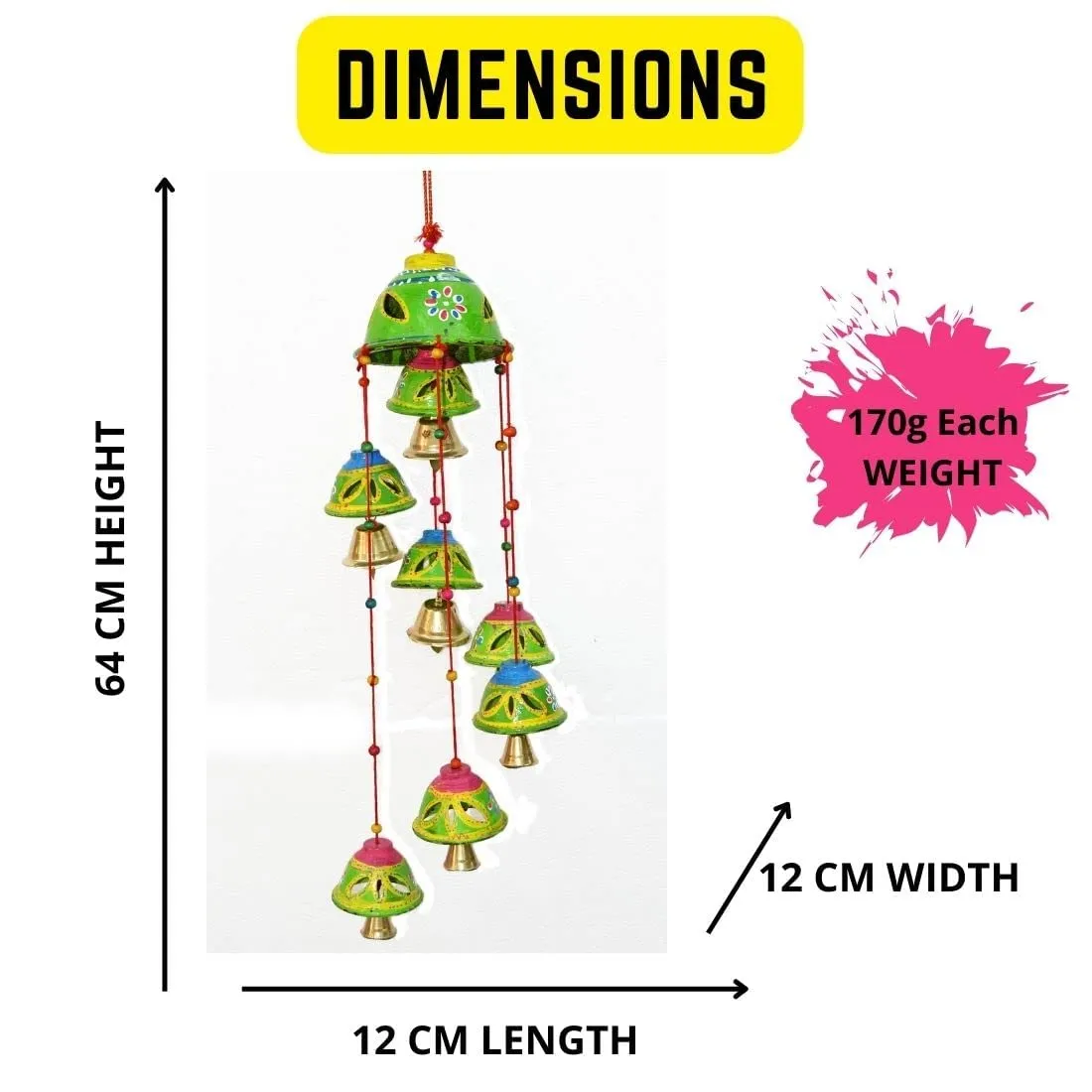 Amazon Brand - Umi Hanging Wind Chimes for Soothing Sounds - Wind Chimes for Hanging Indoor, Outdoor, Balcony or Door Way - Pack of 2