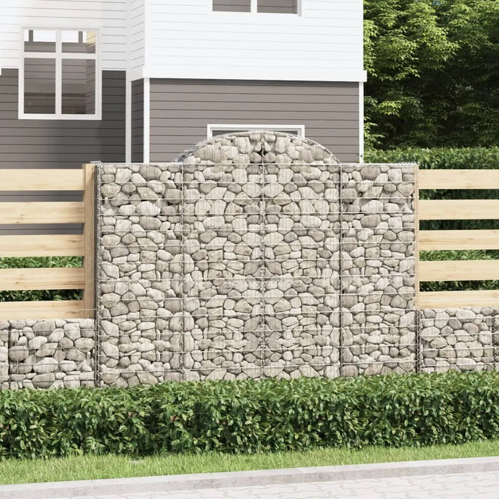 Arched Gabion Baskets 14 pcs 200x30x160/180 cm Galvanised Iron