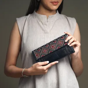 Black - Handcrafted Kutch Jat Embroidery Leather Wallet