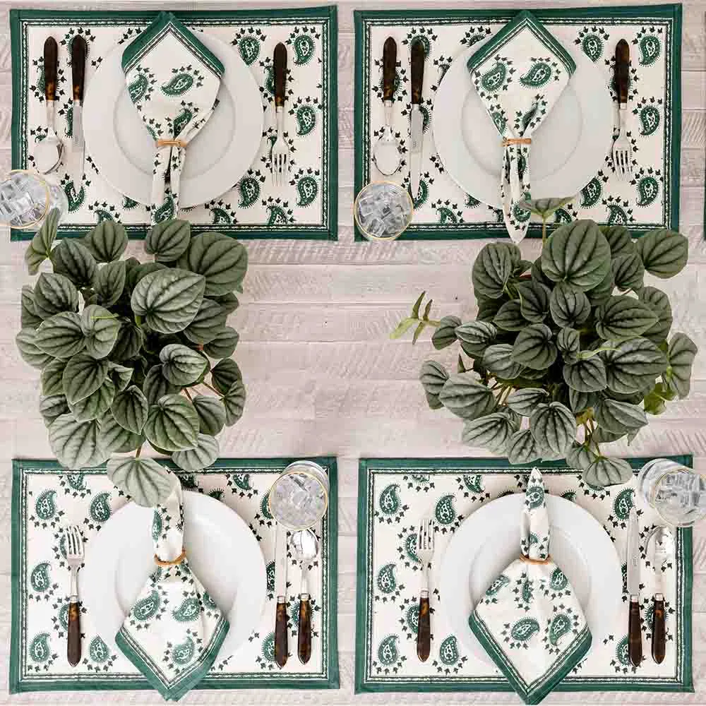 Green Paisley Placemat | Set of 4