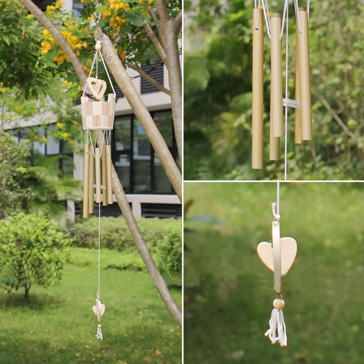 Gupta Fancy Store Metal Wind Chime (Light Brown)