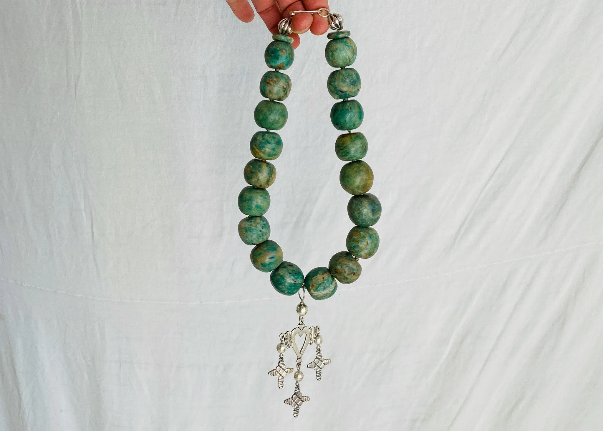 Jade & Yalalag Cross Choker Necklace. Guatemalita.
