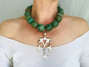 Jade & Yalalag Cross Choker Necklace. Mayan Guatemalito.