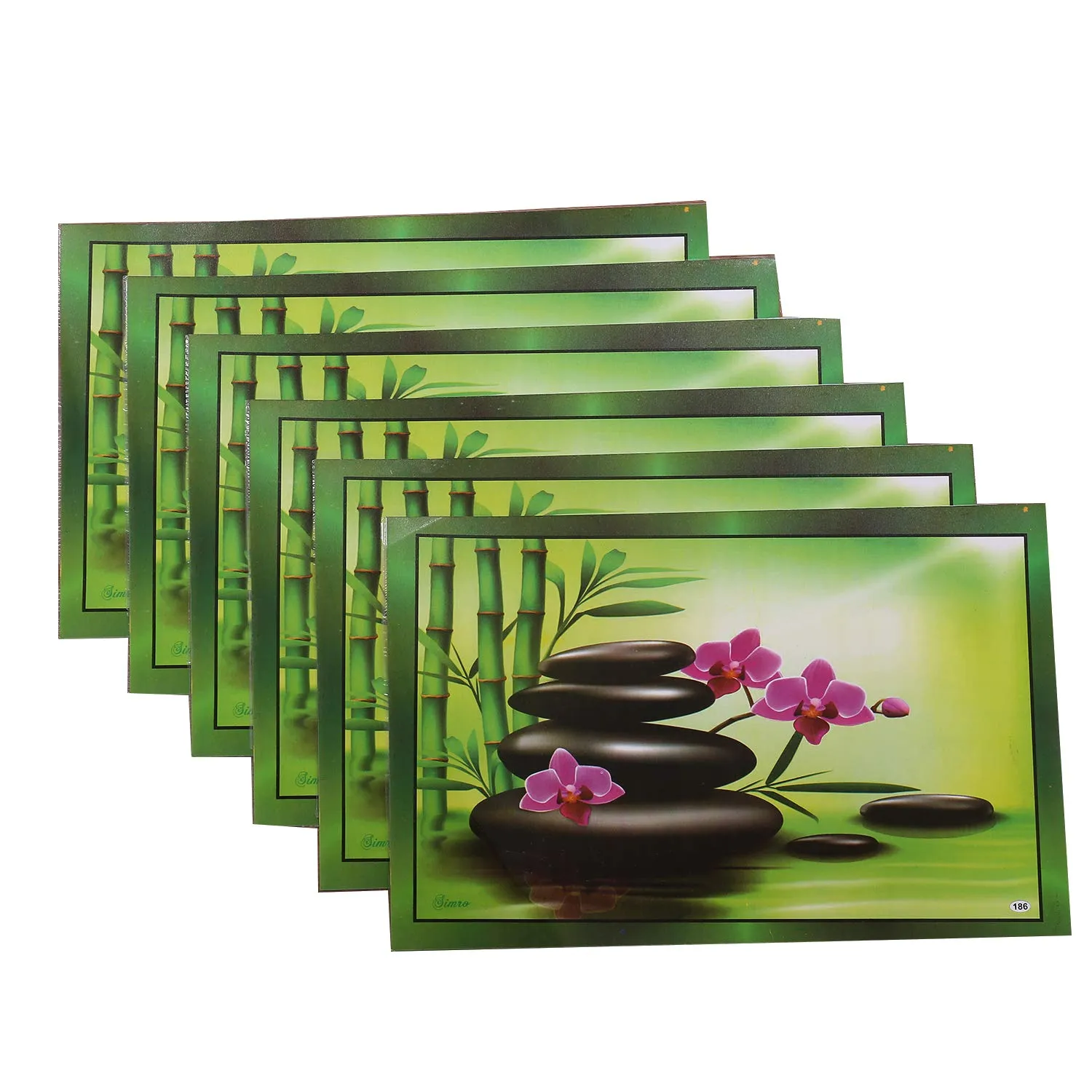 Kuber Industries PVC 6 Pieces Reversible Dining Table Placemat Set (Multi) -CTKTC029104