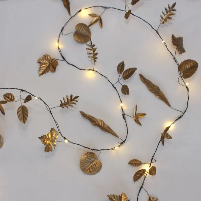 Leaves Garland Fairy Lights - Gold