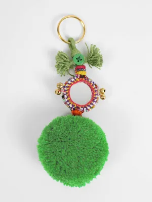 Lime Pom Pom Mirror Keychain