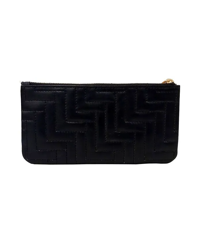LODIS Women's Brand Zip Wallet Black