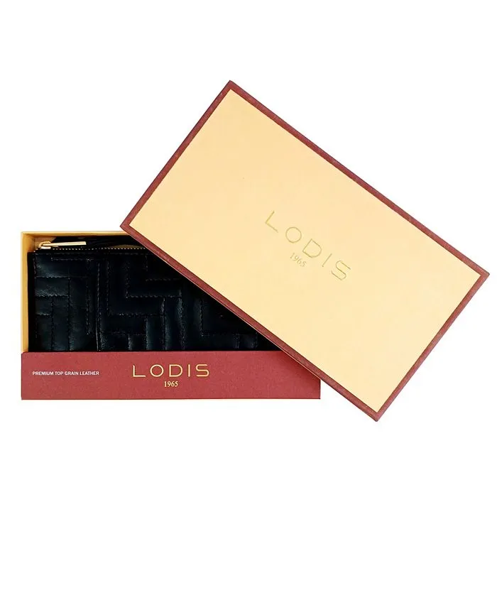 LODIS Women's Brand Zip Wallet Black