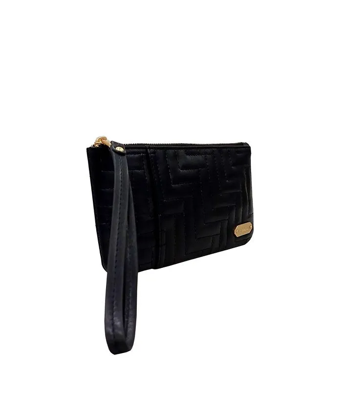 LODIS Women's Brand Zip Wallet Black