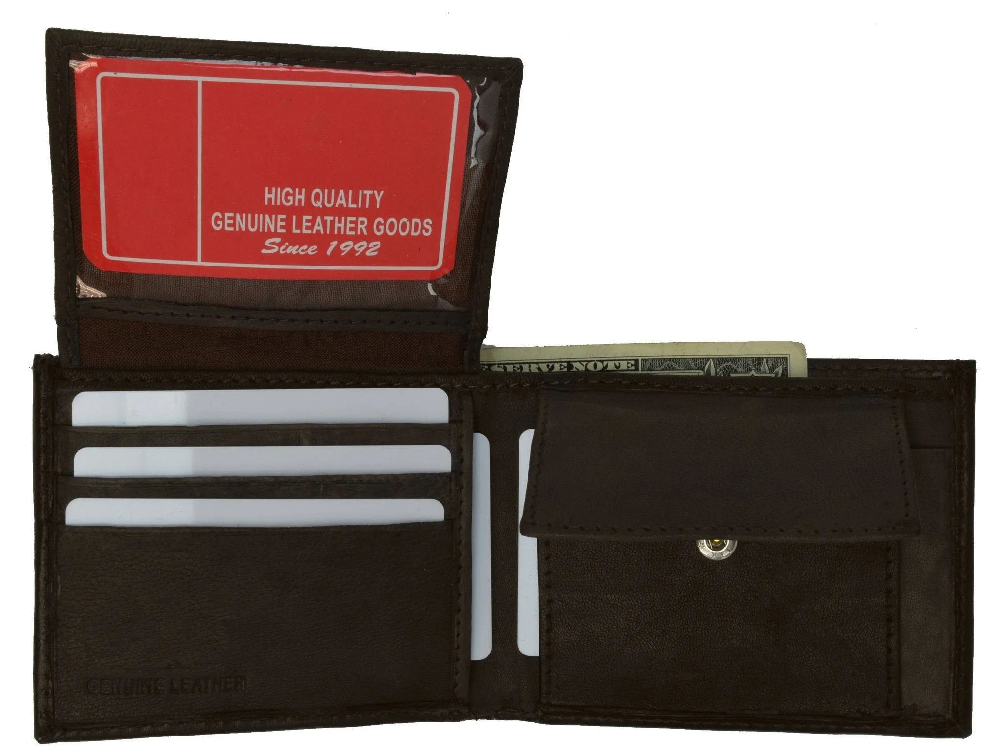 Men's Genuine Leather Bi-fold Wallet