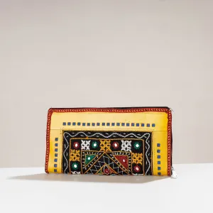 Multicolor - Handcrafted Kutch Embroidery Cotton Leather Wallet