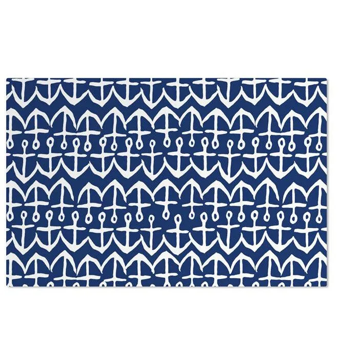 Navy Anchors 17" x 11" Vinyl Placemat