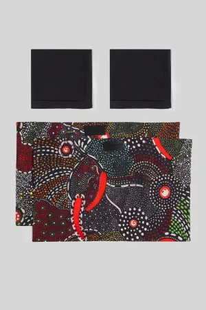Nebulous Placemats with Noir Napkins