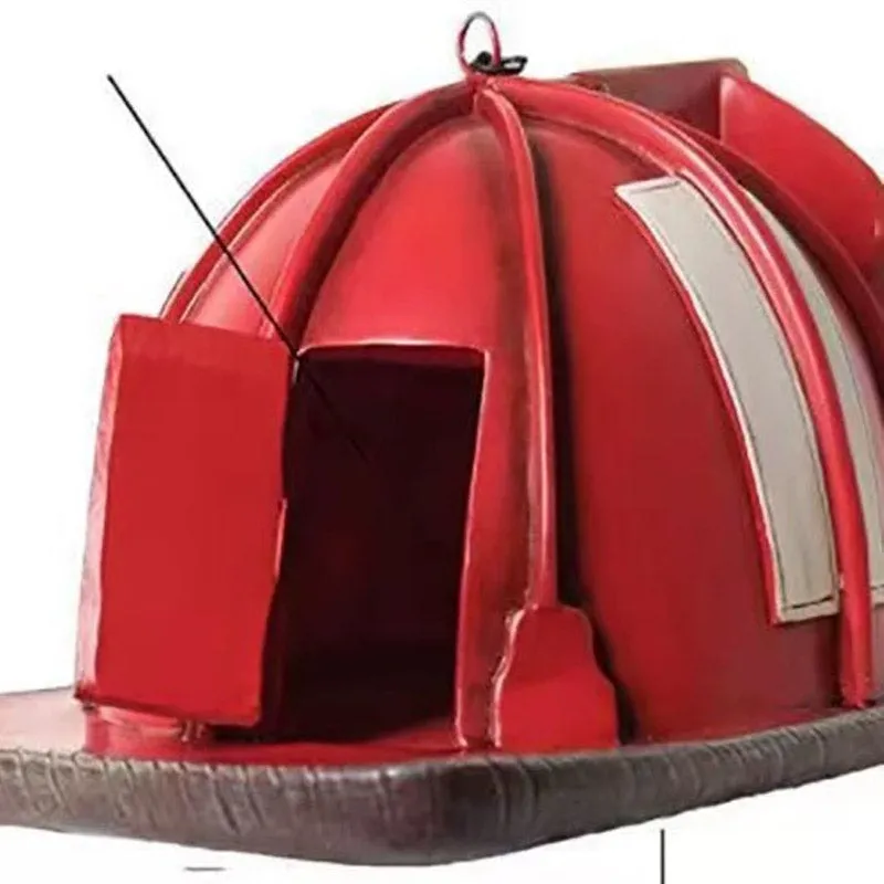 Outdoor Hanging Firefighter Helmet Birdhouse