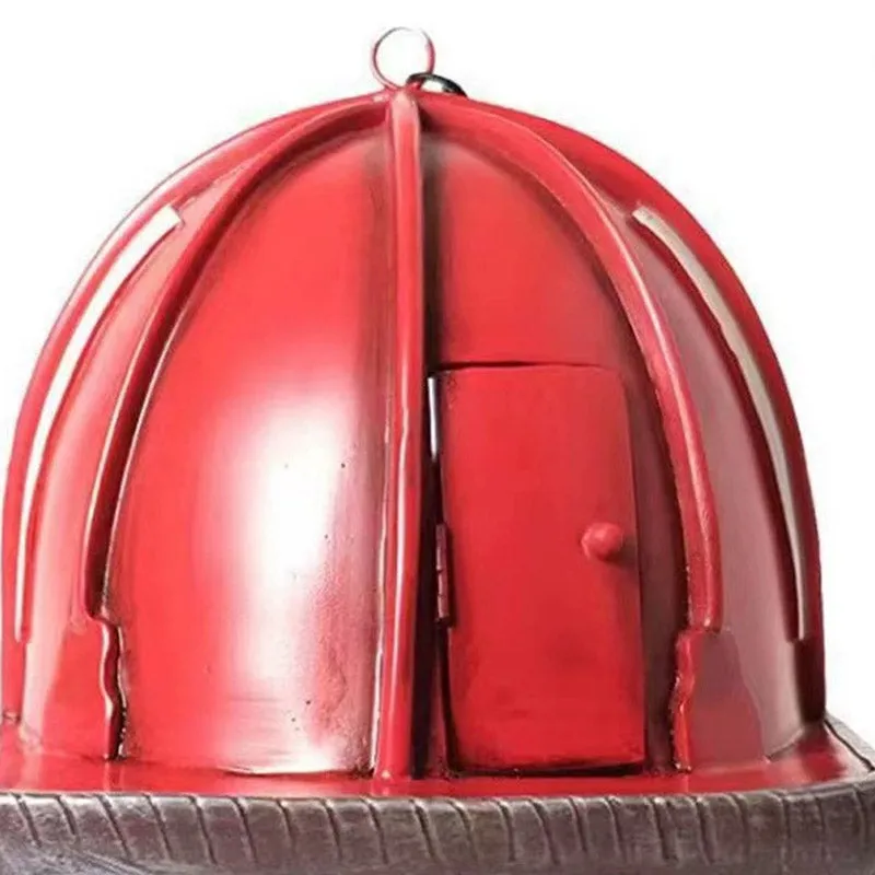 Outdoor Hanging Firefighter Helmet Birdhouse