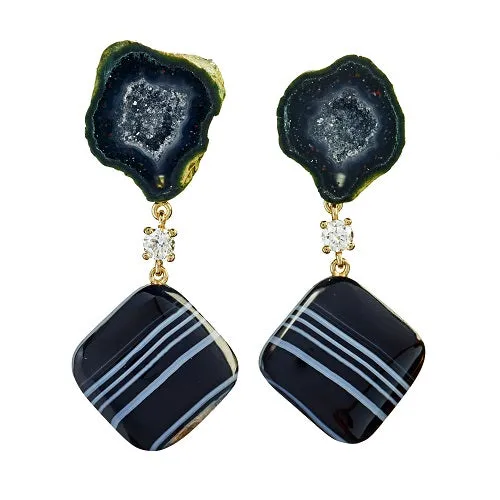 Perito Moreno 18K Gold One of a Kind Gemstone Earrings