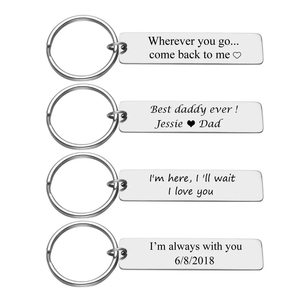 Personalized Drive Safe Message Tag Keychain 2PCS | Jovivi