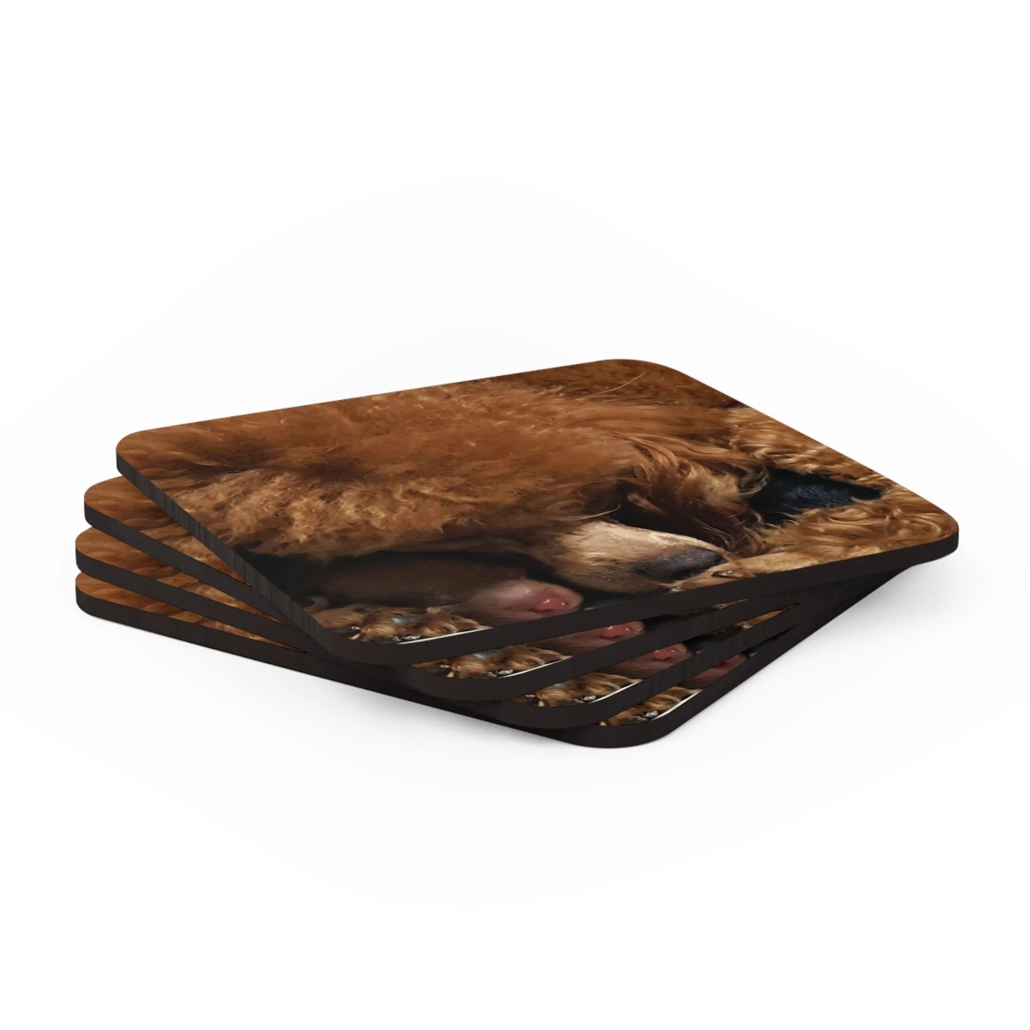 Poodle Coasters - Set of 4 Hardboard Coasters - Radiant Red Poodles - A Mother's Love