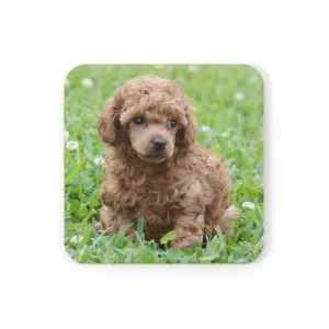 Poodle Coasters - Set of 4 Hardboard Coasters - Radiant Red Poodles - Bella