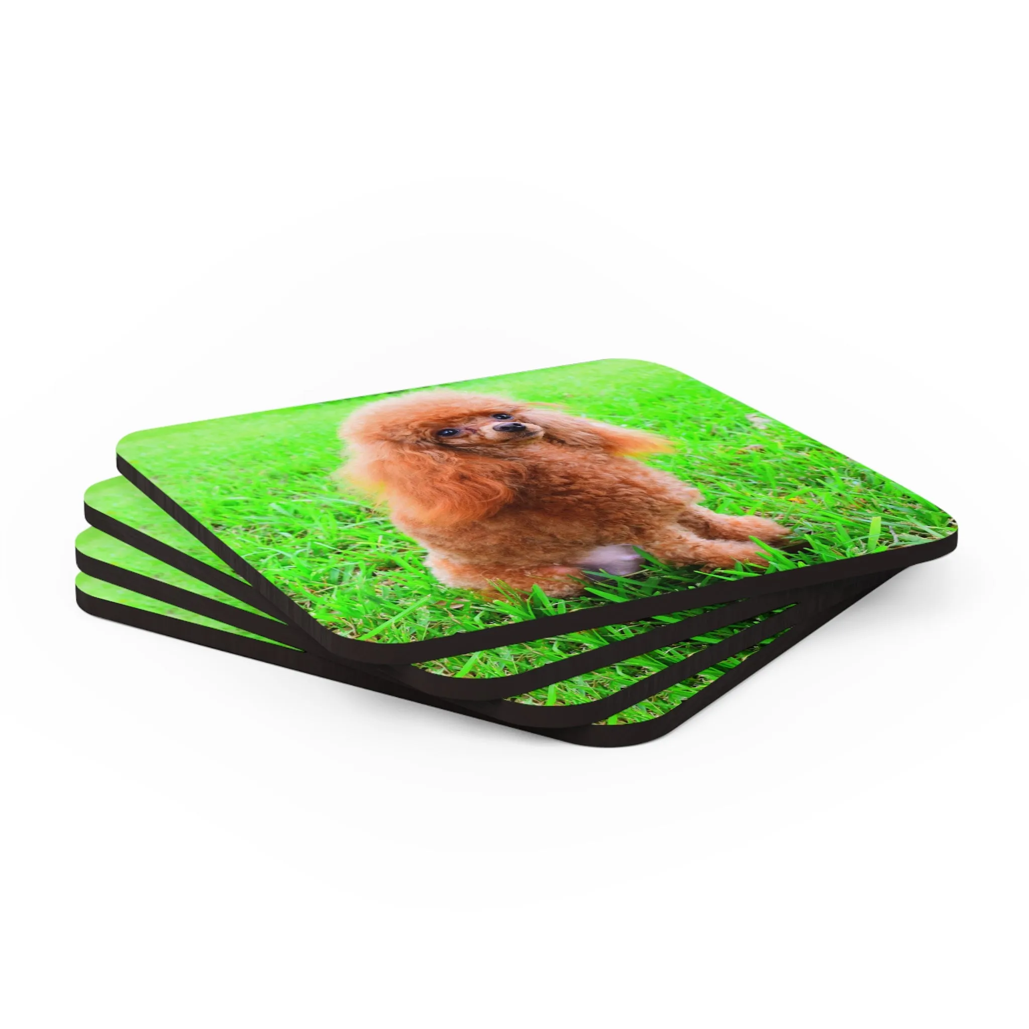 Poodle Coasters - Set of 4 Hardboard Coasters - Radiant Red Poodles - Mother To Be