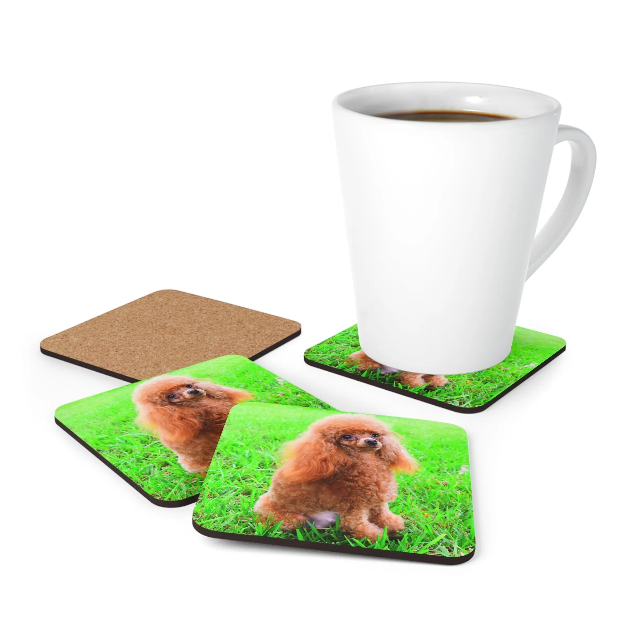 Poodle Coasters - Set of 4 Hardboard Coasters - Radiant Red Poodles - Mother To Be