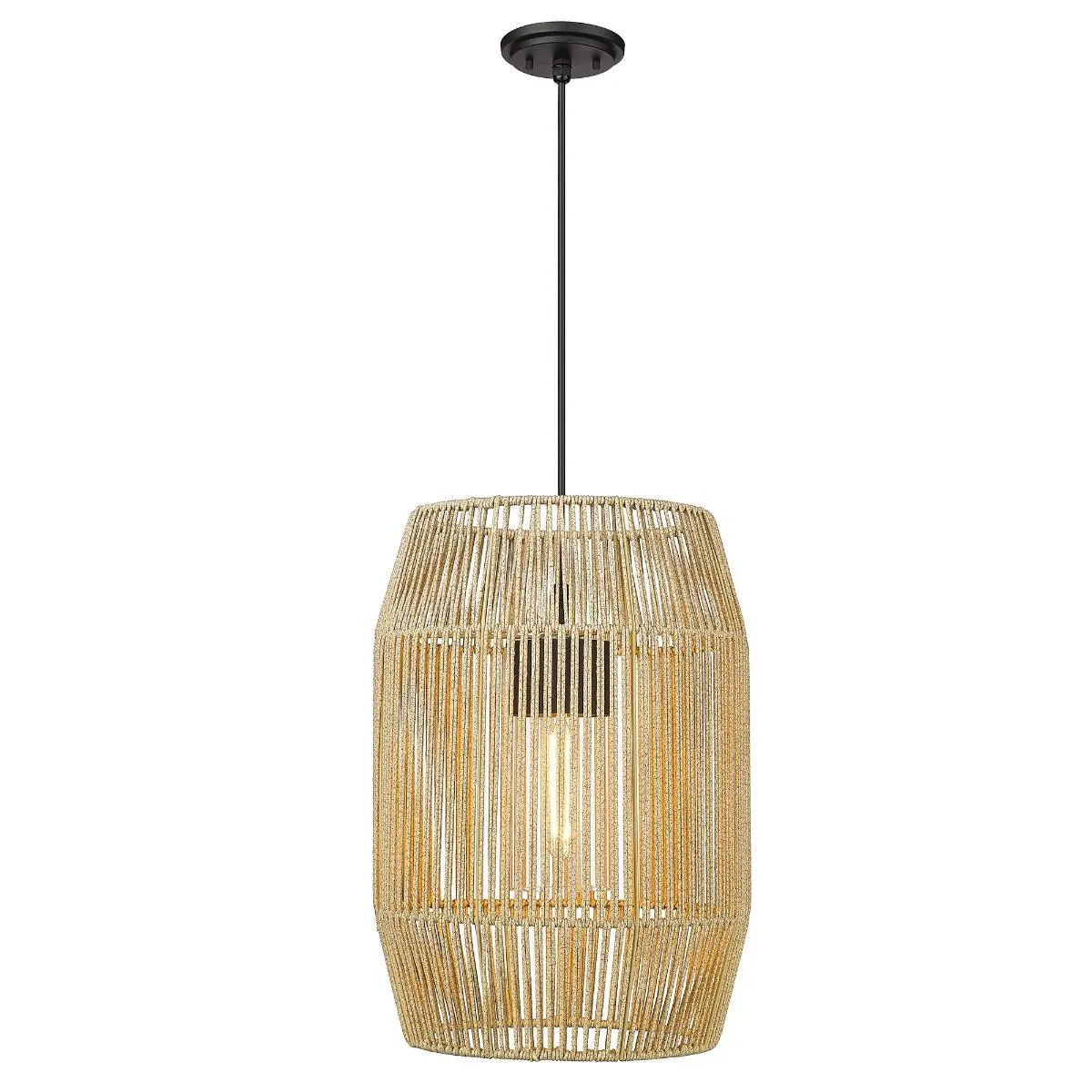 Seabrooke 21 in. Outdoor Pendant Light  Black finish