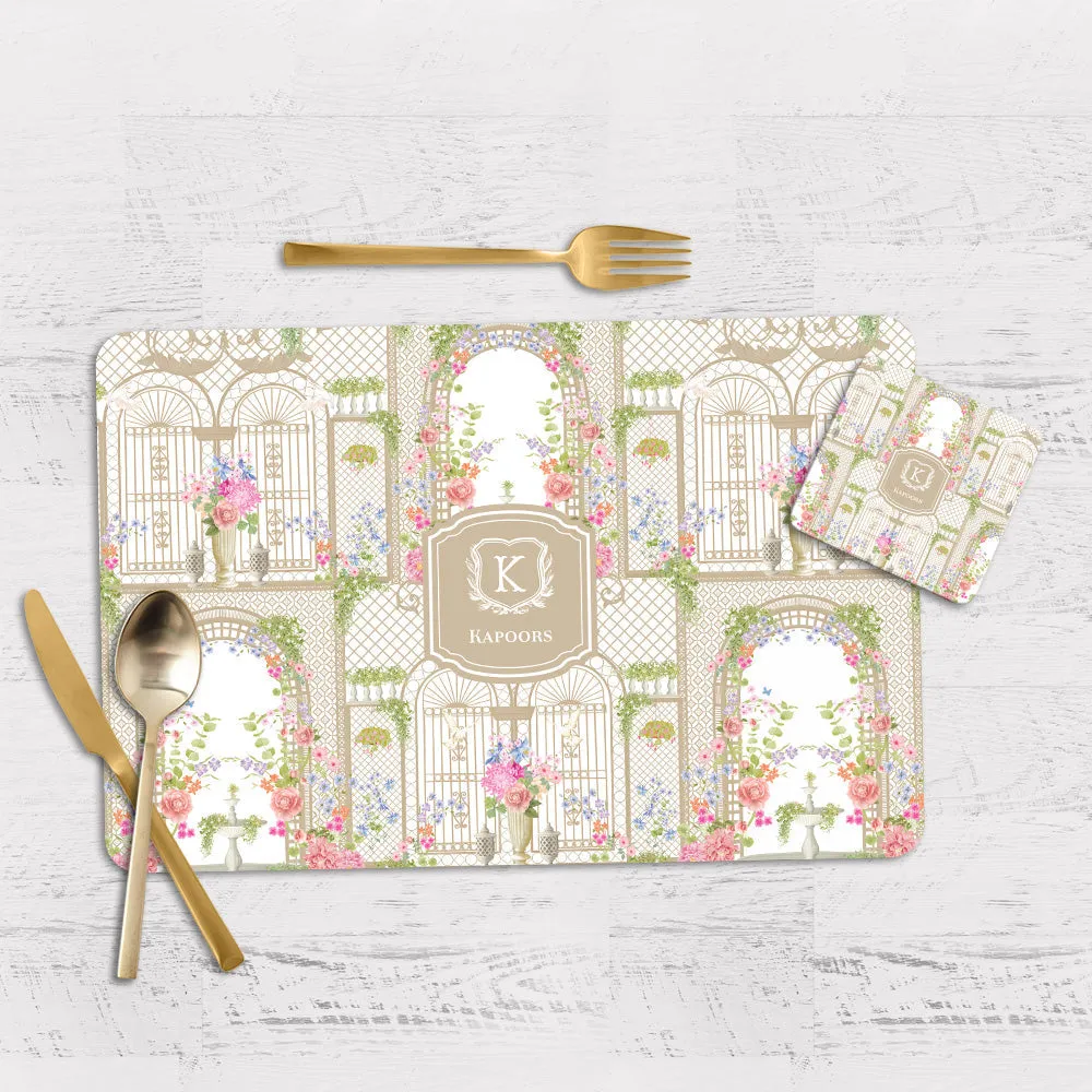 Secret Garden Tableware Set (4 Placemats & 4 Casters)