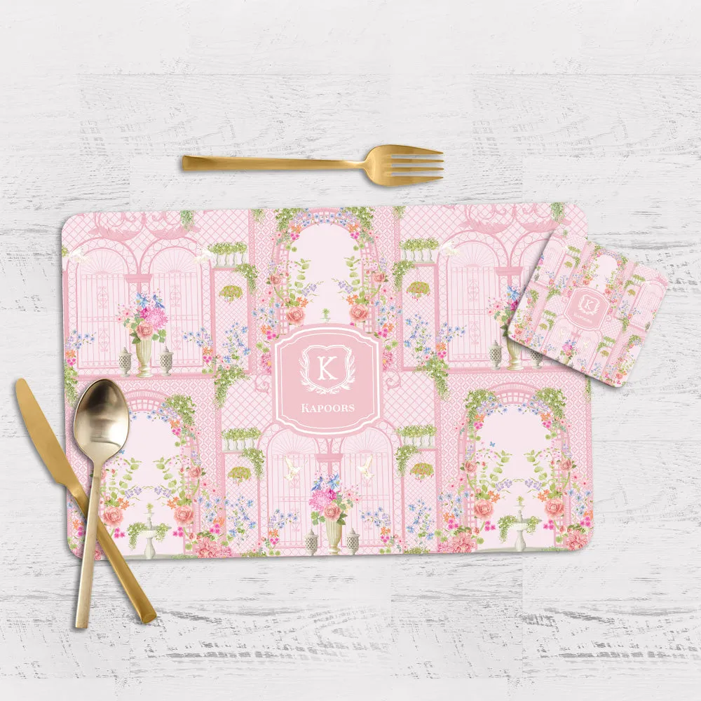 Secret Garden Tableware Set (4 Placemats & 4 Casters)