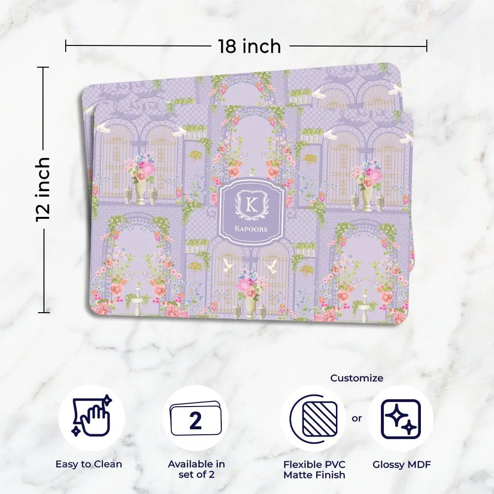 Secret Garden Tableware Set (4 Placemats & 4 Casters)