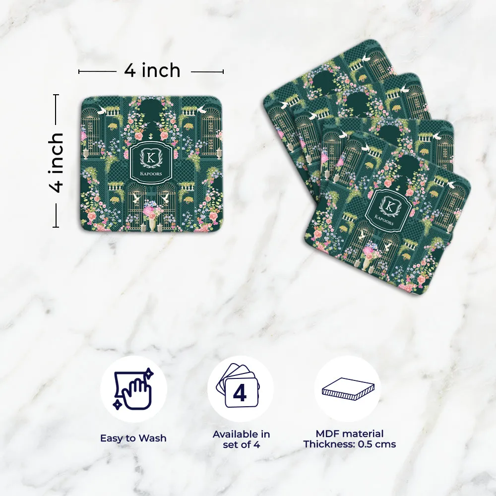 Secret Garden Tableware Set (4 Placemats & 4 Casters)