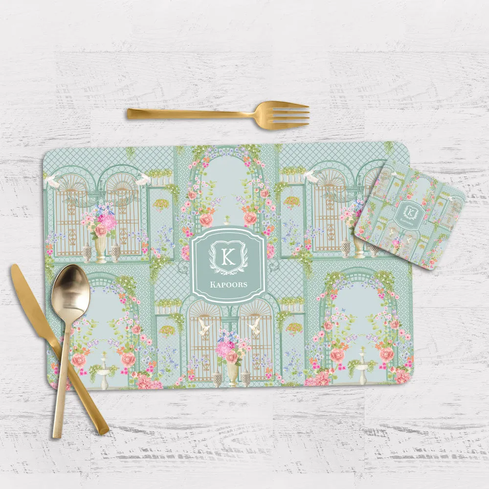 Secret Garden Tableware Set (4 Placemats & 4 Casters)