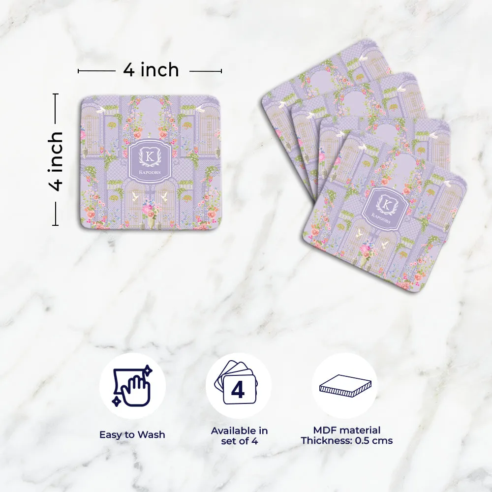 Secret Garden Tableware Set (4 Placemats & 4 Casters)