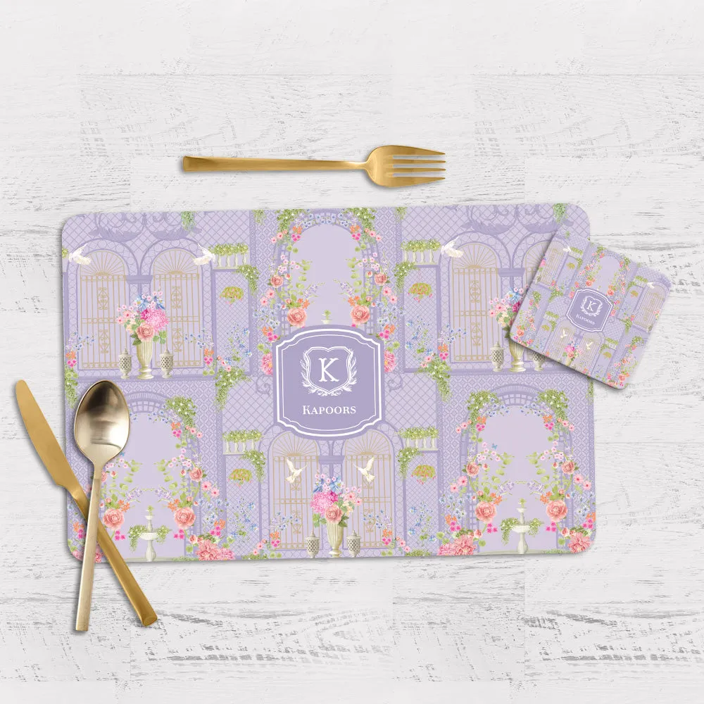 Secret Garden Tableware Set (4 Placemats & 4 Casters)