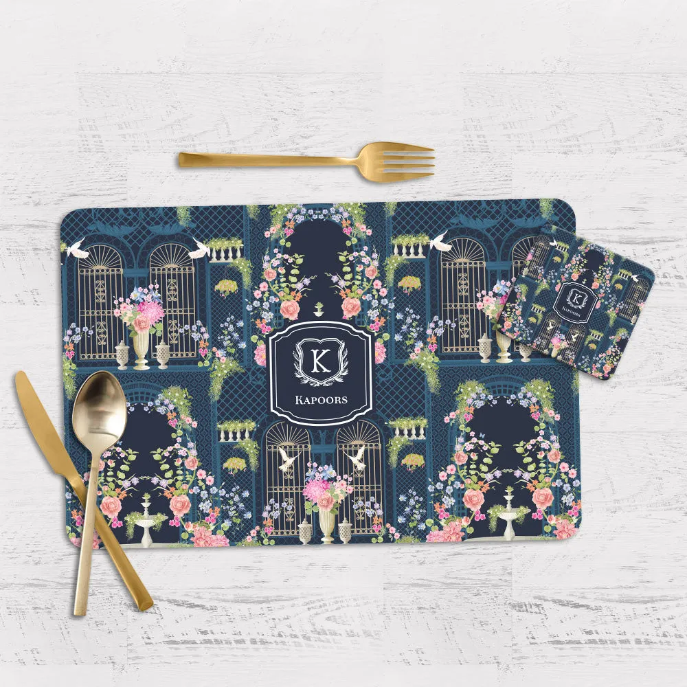 Secret Garden Tableware Set (4 Placemats & 4 Casters)