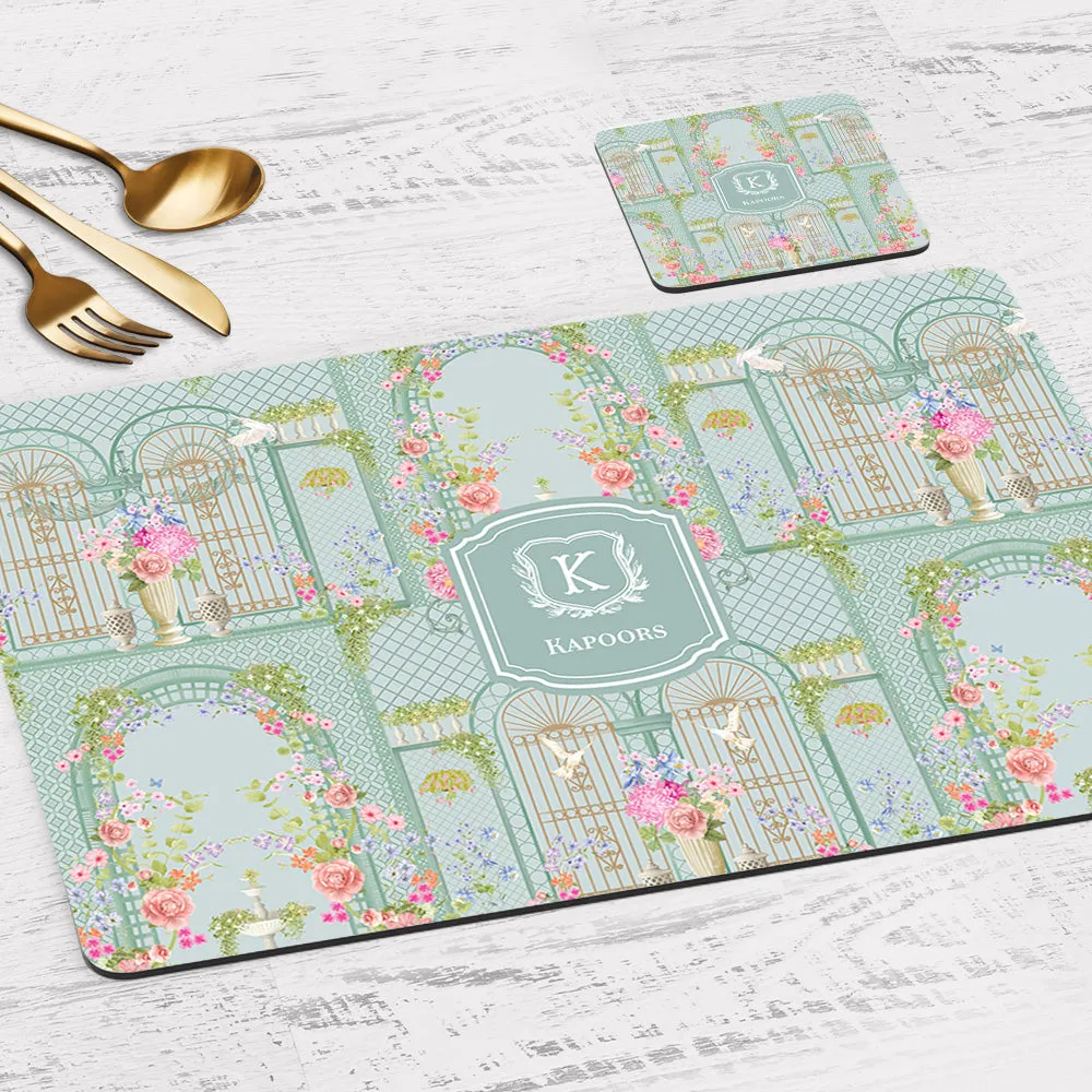Secret Garden Tableware Set (4 Placemats & 4 Casters)