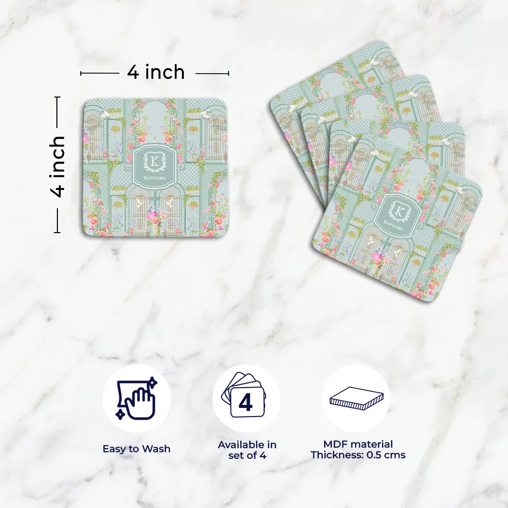 Secret Garden Tableware Set (4 Placemats & 4 Casters)