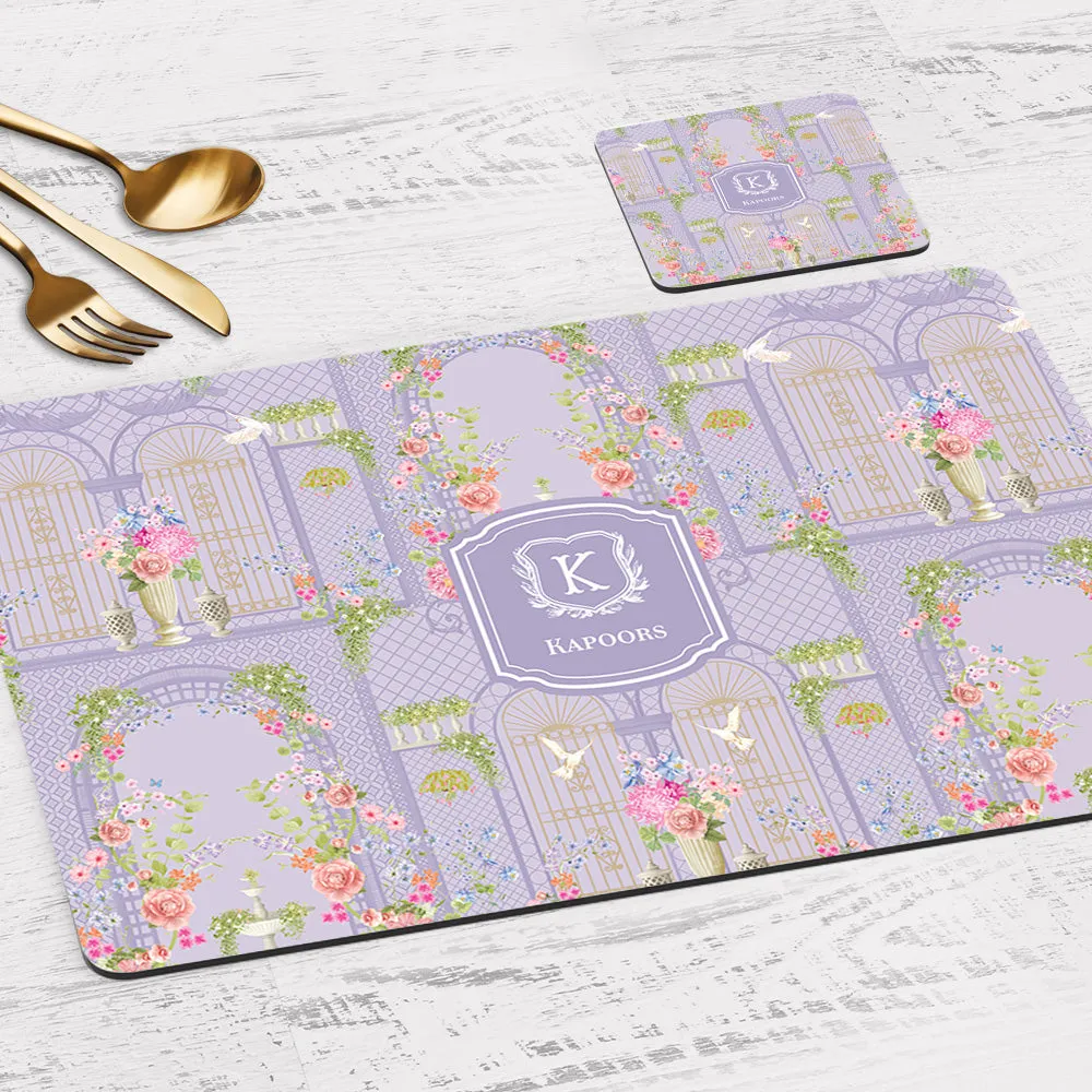 Secret Garden Tableware Set (4 Placemats & 4 Casters)