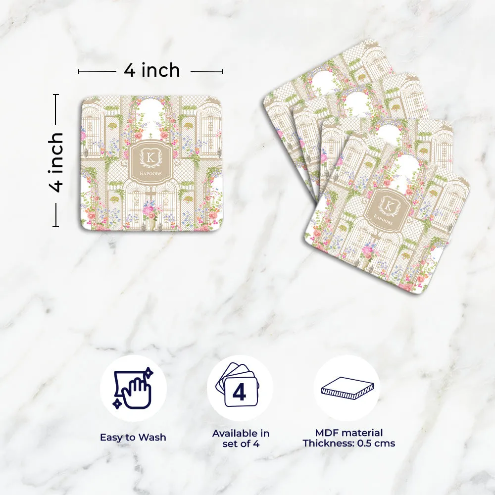 Secret Garden Tableware Set (4 Placemats & 4 Casters)