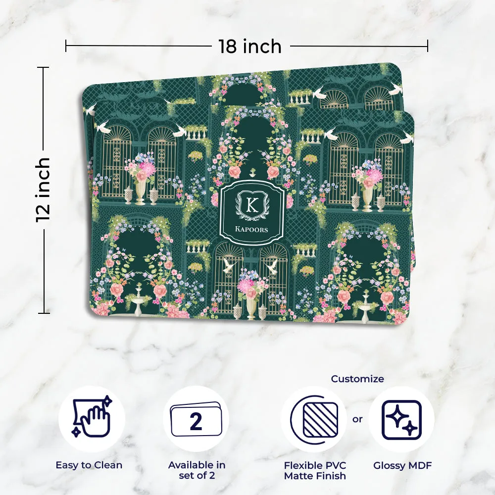 Secret Garden Tableware Set (4 Placemats & 4 Casters)