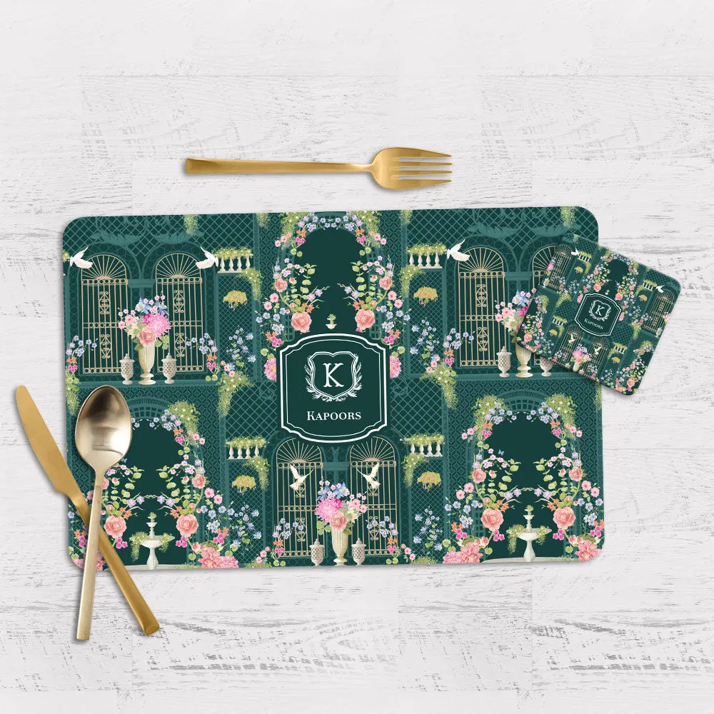 Secret Garden Tableware Set (4 Placemats & 4 Casters)
