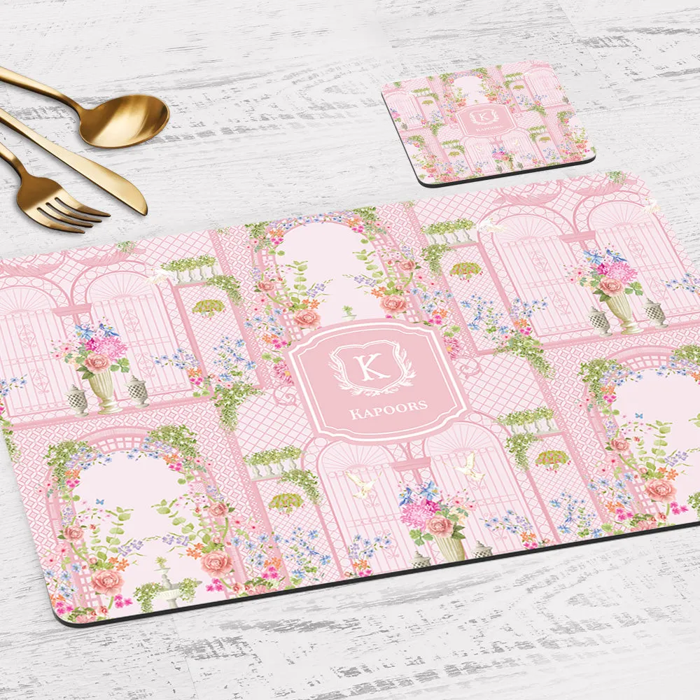 Secret Garden Tableware Set (4 Placemats & 4 Casters)