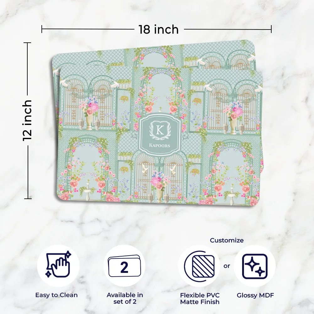 Secret Garden Tableware Set (4 Placemats & 4 Casters)