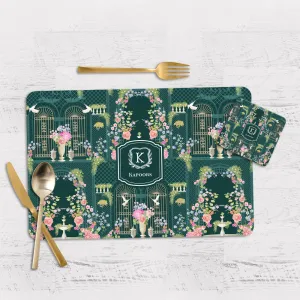 Secret Garden Tableware Set (4 Placemats & 4 Casters)