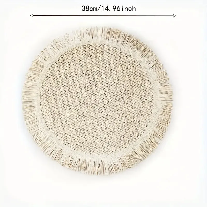 Set of 4 Round Woven Boho Placemats