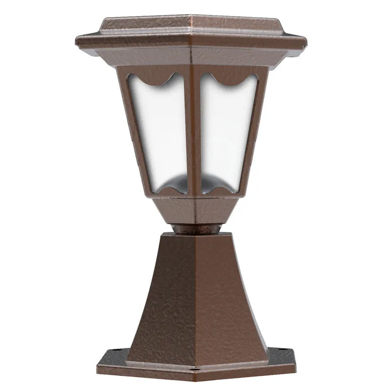 Solar Outdoor Hexagonal Post Head Light LED Garden Landscape Light