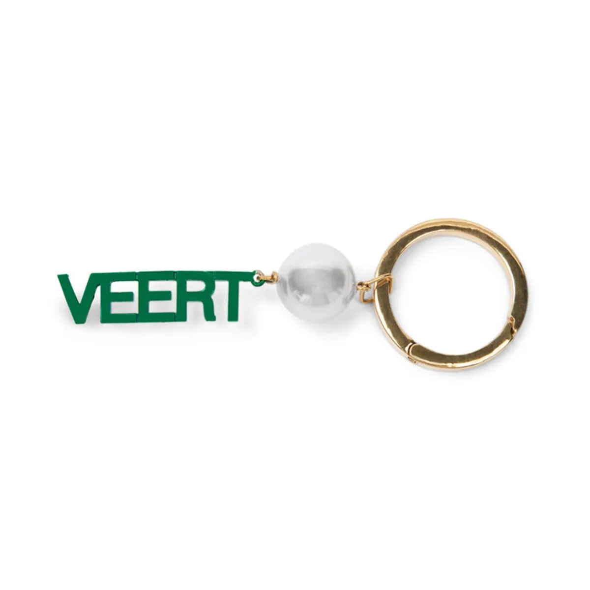 THE FRESHWATER PEARL & GREEN ONYX KEY CHARM / GOLD